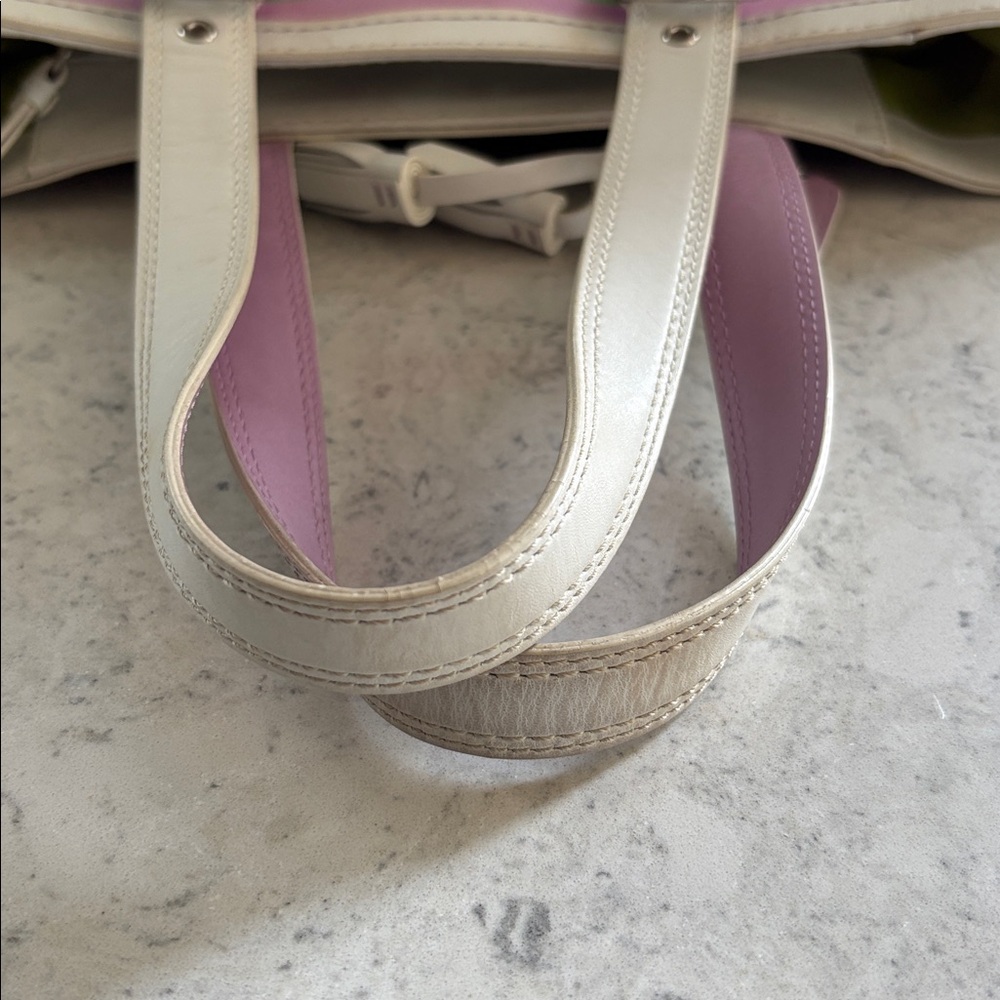 Coach Y2K 2007 Hampton Multi-Color Stripe Medium Canvas/ Leather Tote F10705 - Picture 15 of 15